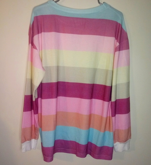 Long Sleeve multi colored lightweight round Neck Pullover sweater blouse - Picture 8 of 15